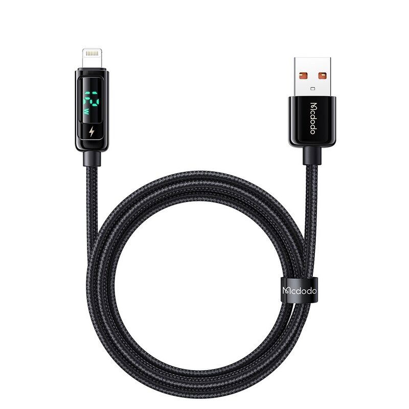 맥도도 디스플레이 USB A타입-애플8핀 라이트닝 고속충전 케이블, 블랙, 1.2m, 1개