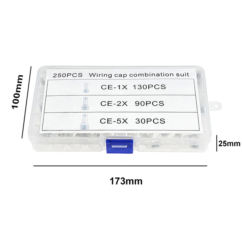 (제이케이) 앤드콘넥터 250개세트 앤드캡 접속자 와이어 커넥터단자 전선작업 접속자 250개세트(케이스포함), 1세트