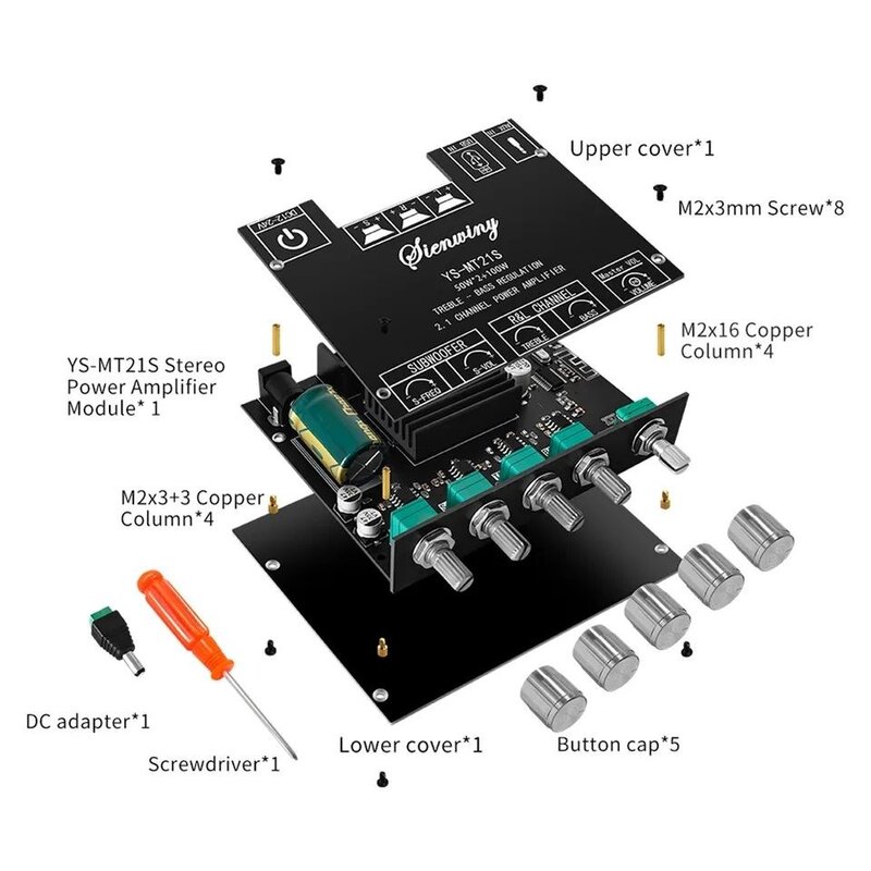 블루투스 5.0 100W DIY 앰프모듈 키트 (ZX-MT21)