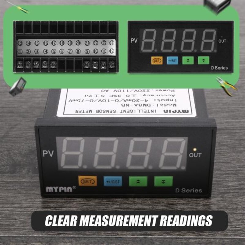 Mypin 다기능 지능형 LED 디스플레이 디지털 센서 미터 0-75Mv 4-20Ma, 1개