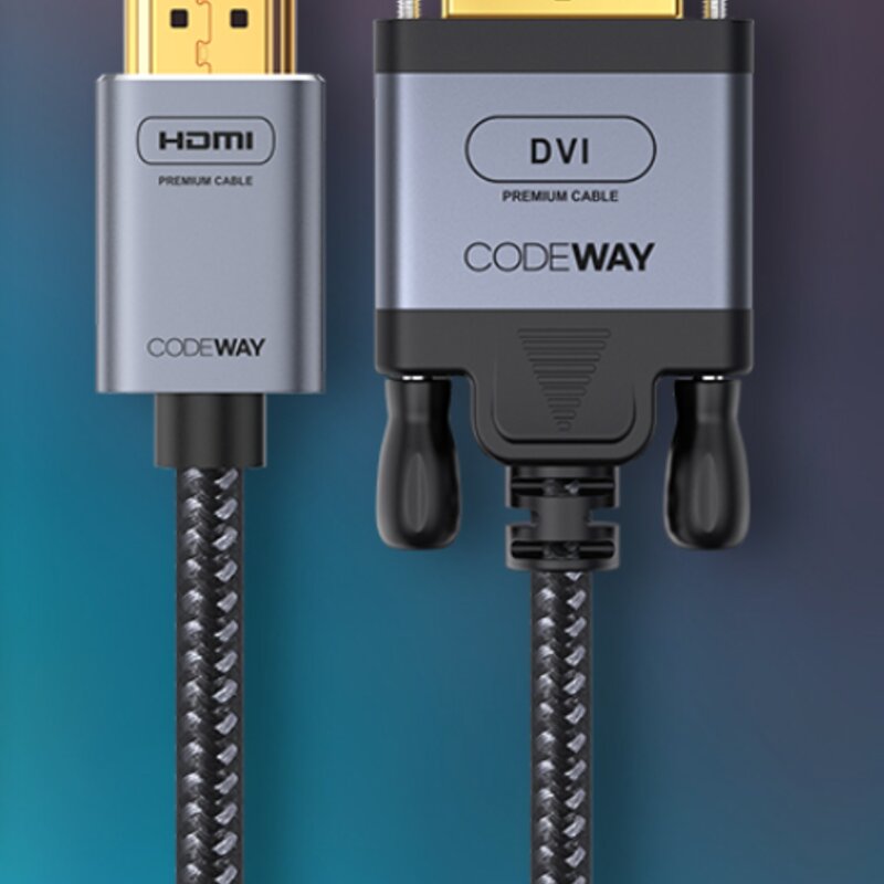 코드웨이 HDMI to DVI 모니터 케이블 4K 60Hz, 2m, 1개