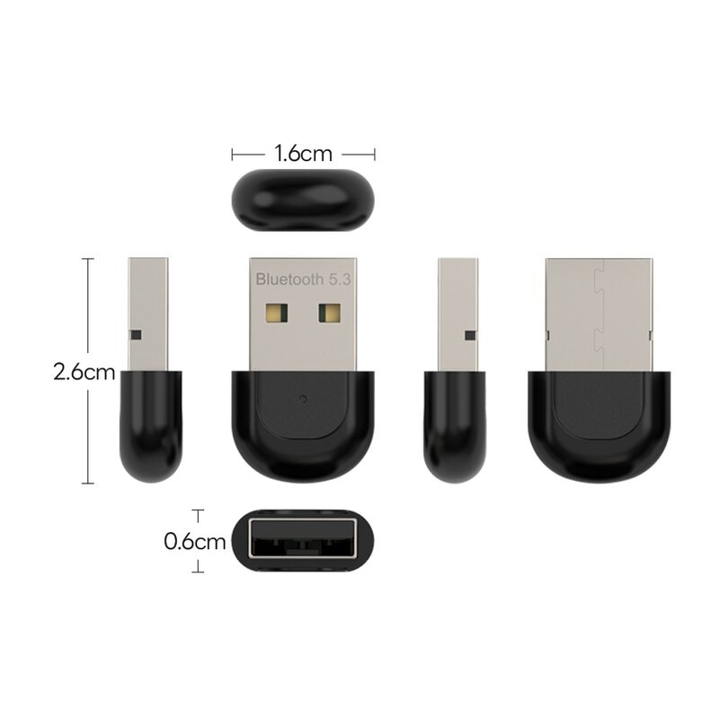 케이스박스 블루투스 V5.3 무선 수신기 USB 동글, 블랙