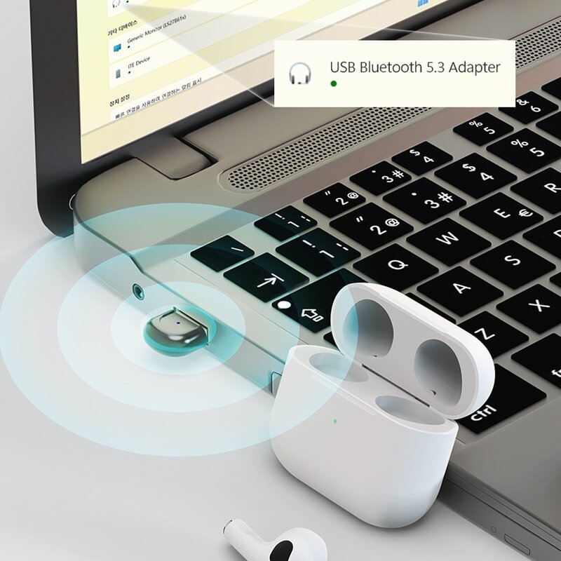 케이스박스 블루투스 V5.3 무선 수신기 USB 동글, 블랙