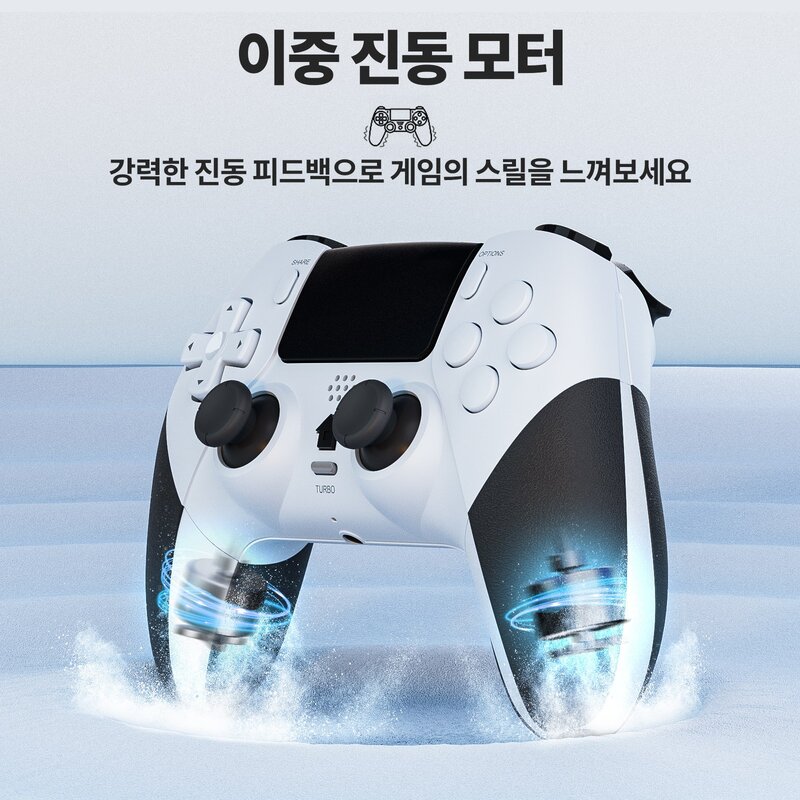 CHEREEKI PS4/PS4 Slim/PS4 Pro 이중 진동 기능을 갖춘 무선 컨트롤러, 1개