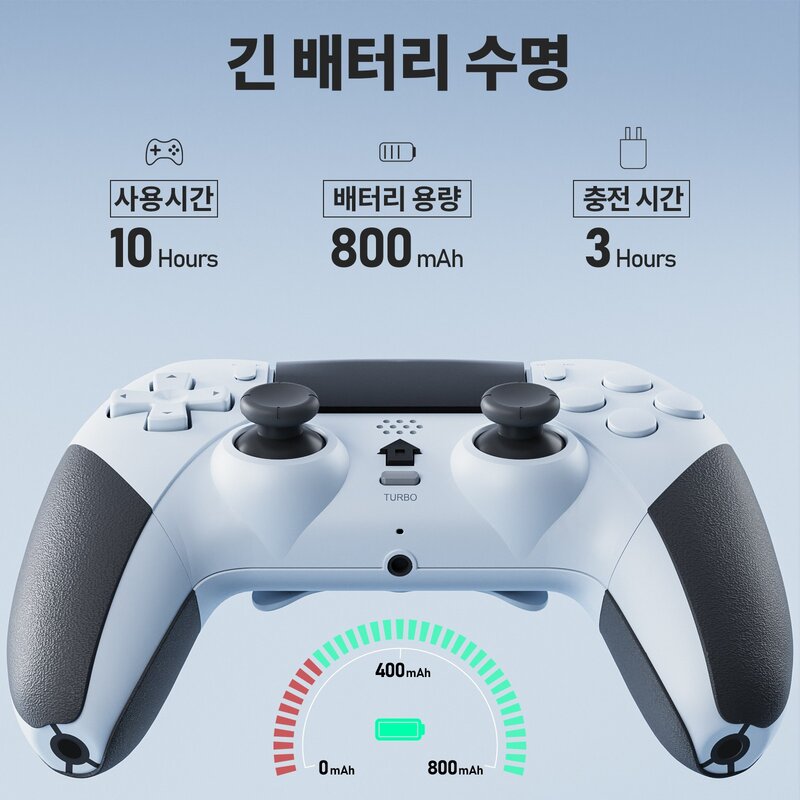 CHEREEKI PS4/PS4 Slim/PS4 Pro 이중 진동 기능을 갖춘 무선 컨트롤러, 1개