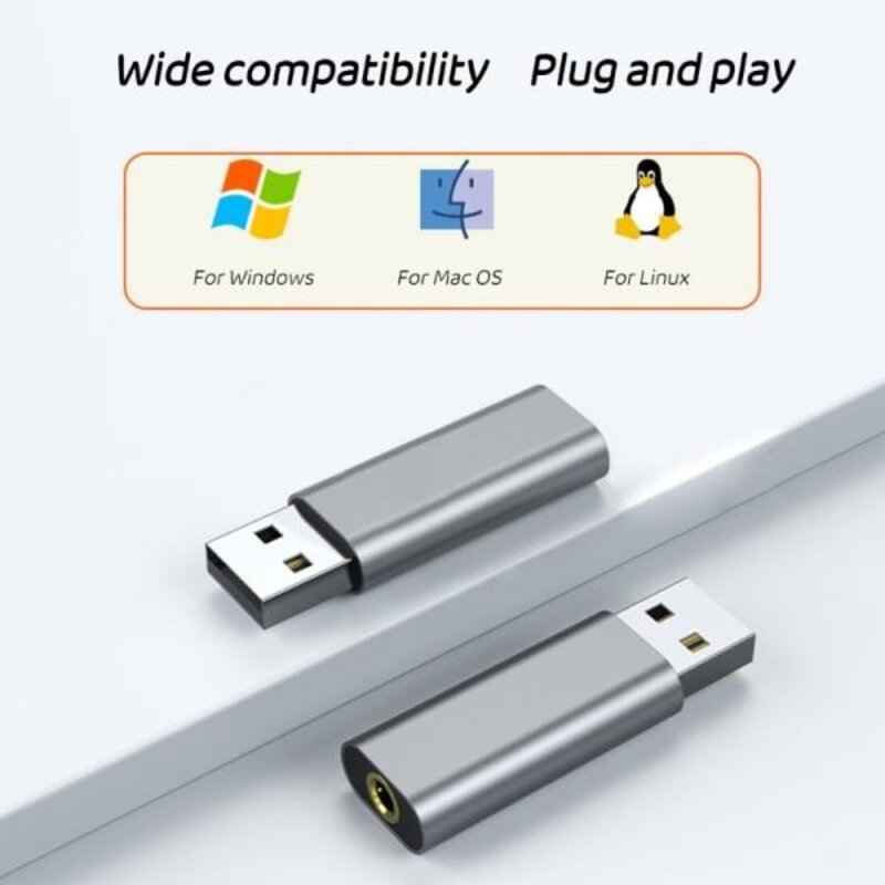 USB - 3.5mm 잭 오디오 어댑터 보조 외부 스테레오 사운드 594A, 한개옵션0