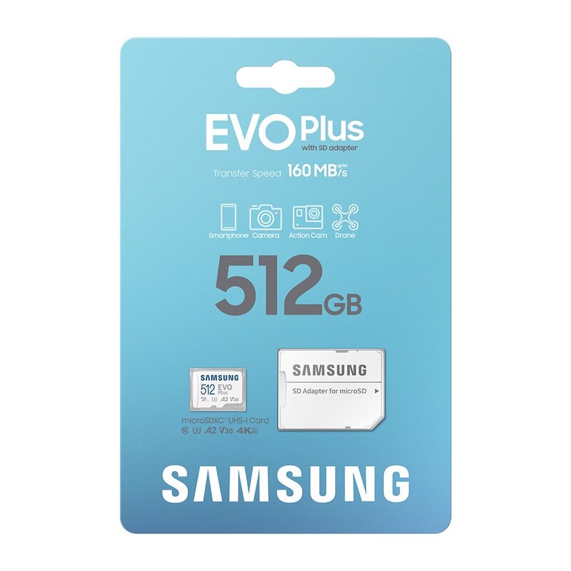 삼성전자 정품 마이크로 SD카드 EVO Plus +리더기 공식인증 R, 512GB