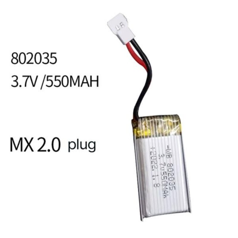 리튬 폴리머 배터리 3.7V 550mAh 802035 충전식 팩 커넥터