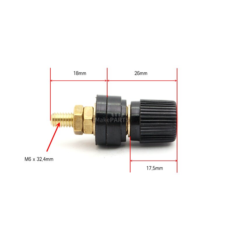 DC 대전류 단자 소켓(M6/M8/M10) - 100A/200A/300A 흑색1개 적색1개, [E117] M6 (100A/적1개/흑1개), 1개