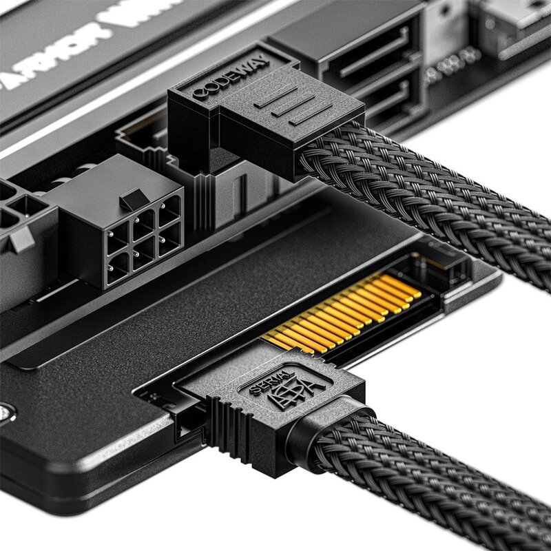 코드웨이 SATA 3 90도 케이블, 0.5m, 1개