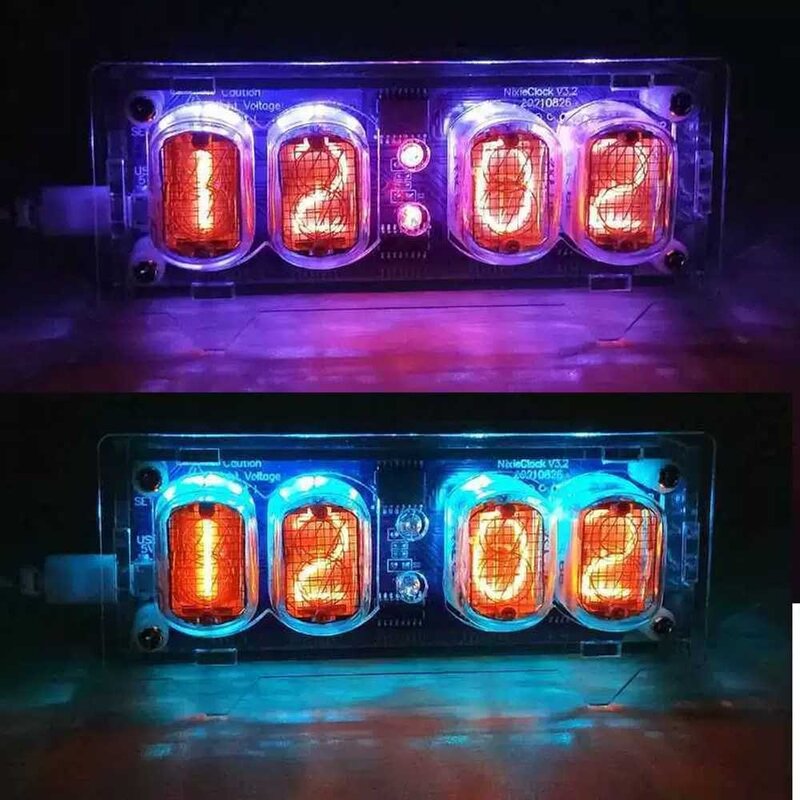 진공관 시계 Nixie Tube 디지털 LED 전자 DIY 키트 in12, PCB-튜브 없음-아크릴