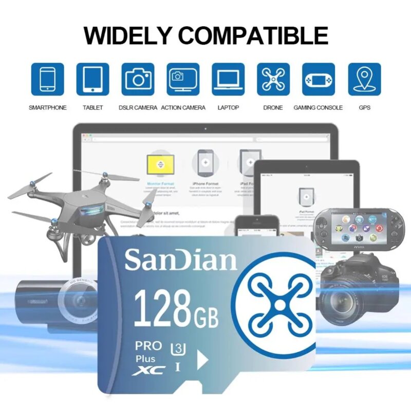 SanDian 마이크로 SD 메모리카드 512GB 1TB 2TB 블루, 1, 1개