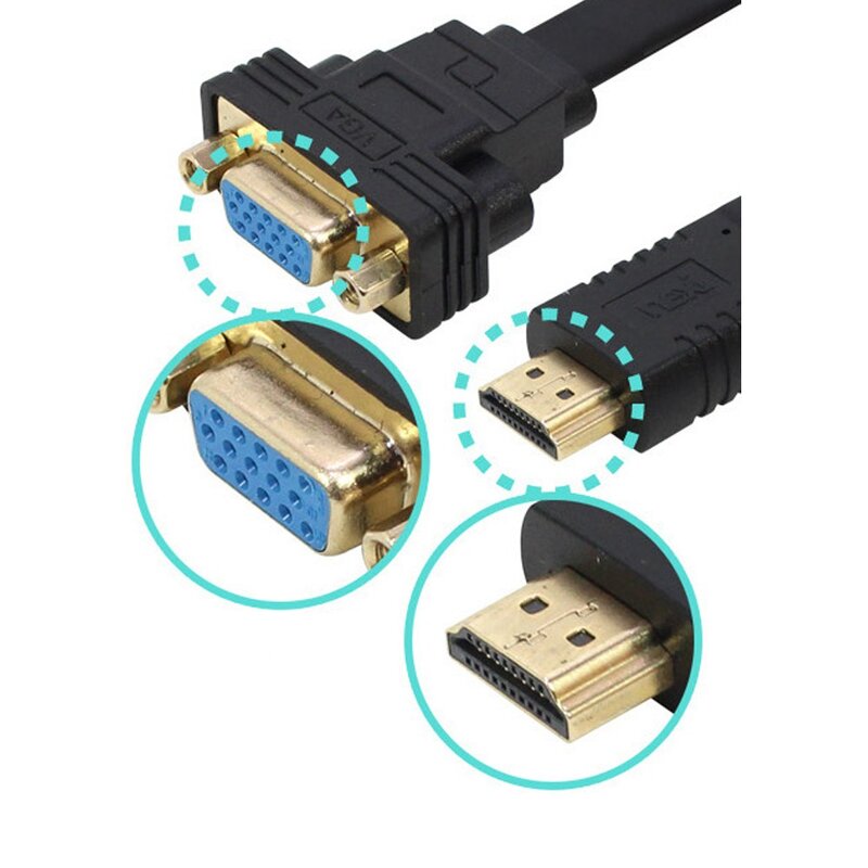 넥시 HDMI TO VGA 케이블 컨버터 플랫타입, NX-HVF20, 1개