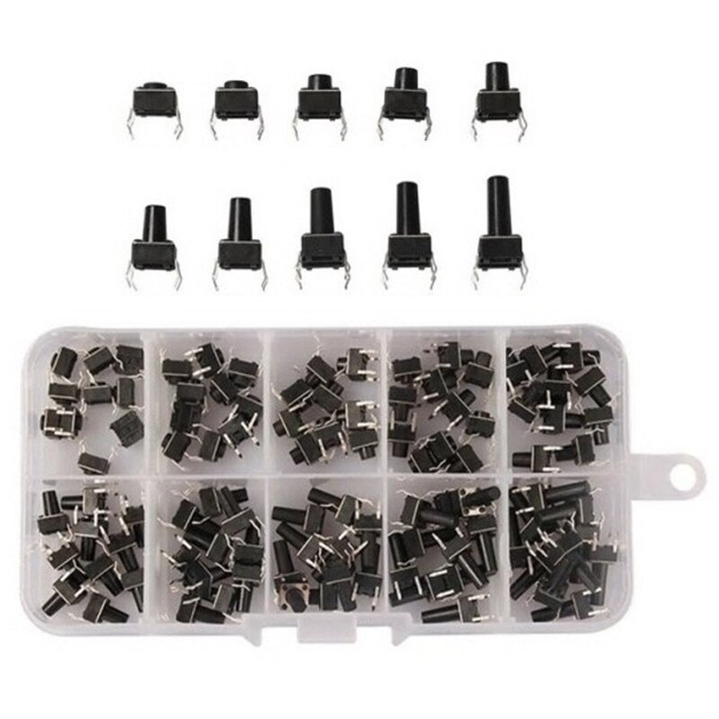 텍트 스위치 6 x 6mm 10종류 100pcs 세트 기판용, 1개