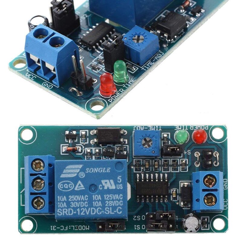 W435 시간 조절 릴레이 모듈 DC12V Timer switch trigger board, 1개