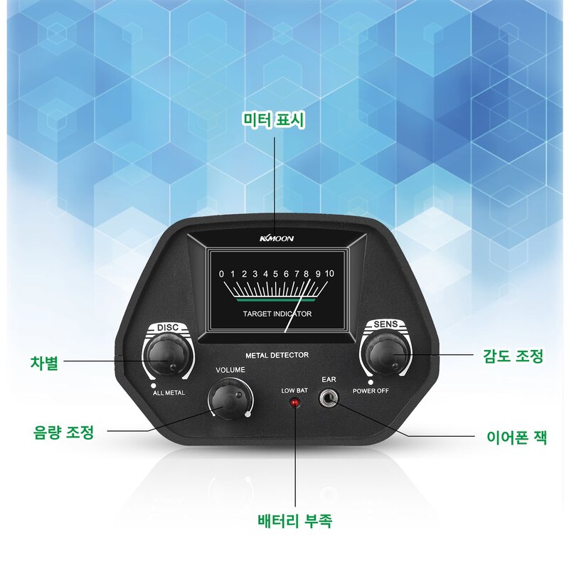 Meterk GTX5030 금속 탐지기 + 헤드폰 + 플라스틱삽, 1개