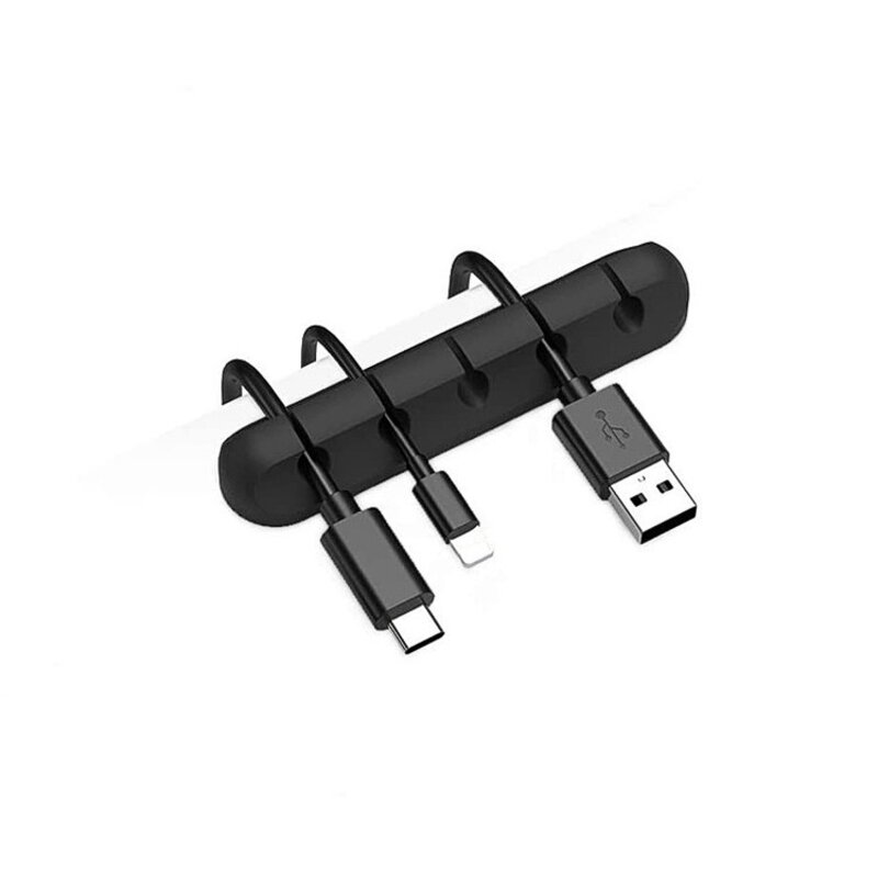 USB 충전기 케이블 선정리 홀더 책상 고정 5구홀더, 화이트, 1개