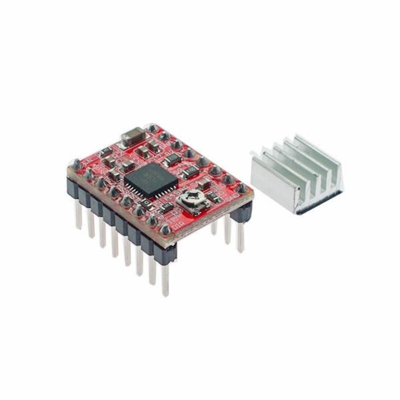 A4988 스텝모터 드라이버 모듈 그린 방열판 stepper motor driver, 1개