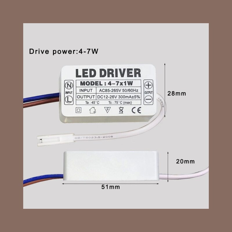 LED 드라이버 240-300mA, 25-36W, 1개