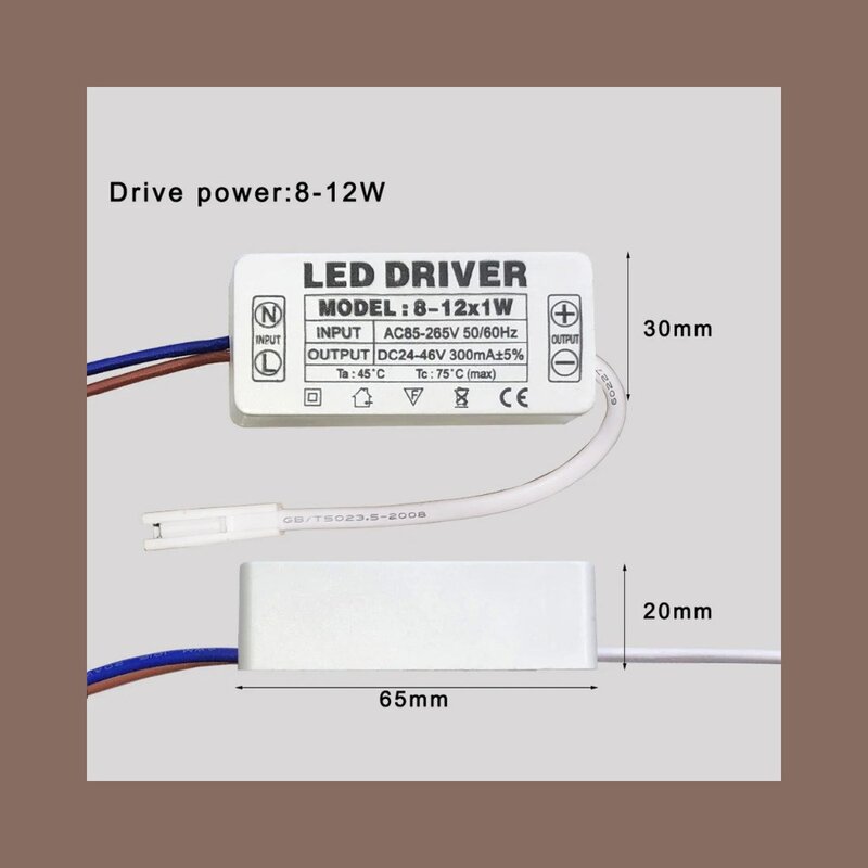 LED 드라이버 240-300mA, 25-36W, 1개