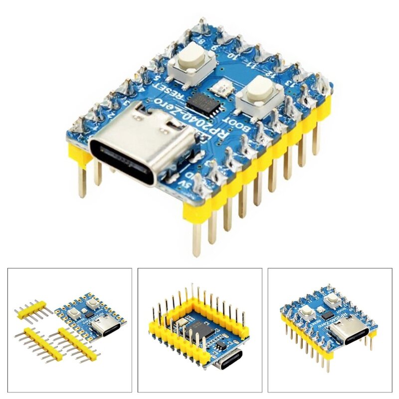 마이크로 컨트롤러 RP2040을 기반으로 미리 고안된 헤더가있는 RP2040-Zero 개발 보드, B, 1개