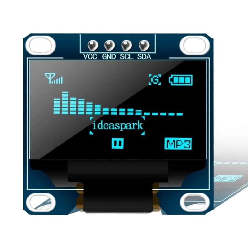 OLED 0.96 디스플레이보드 12864 128x64 드라이버 IIC I2C 직렬자체발광, 1개