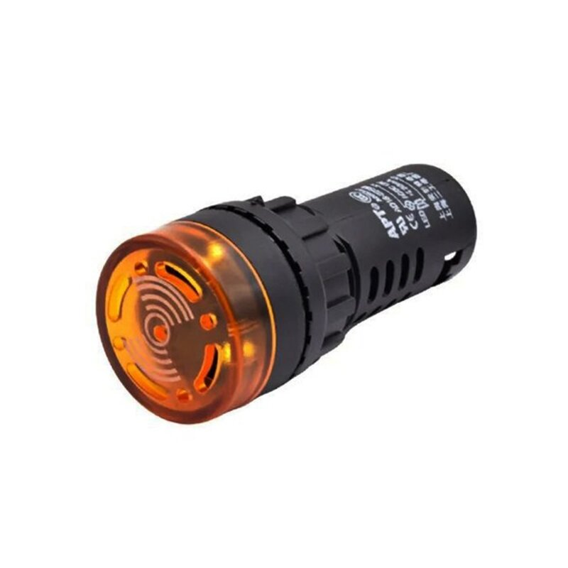 DC12V 부저 주황 LED램프 역전압경고 22mm