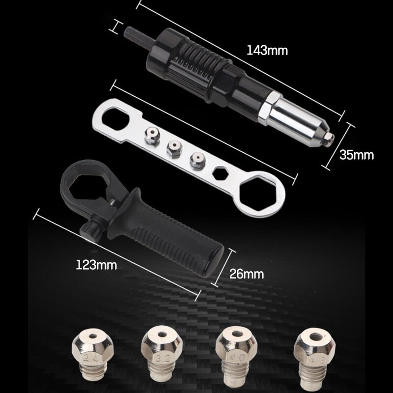 3세대 전동 드릴 리벳건 충전드릴용 리벳 어댑터 리뱃 작업