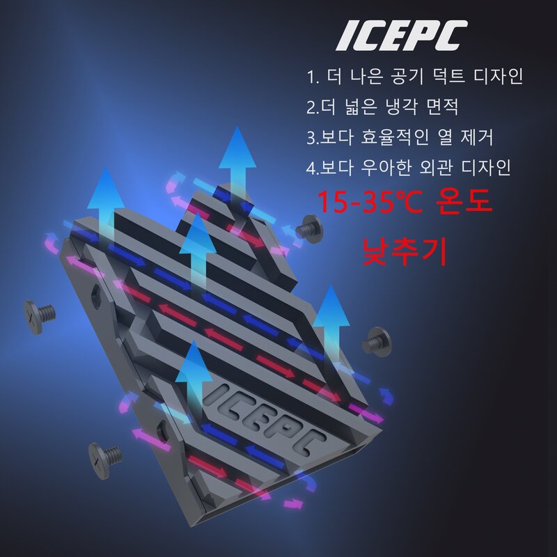 ICEPC M.2 NVME SSD 2242 히트싱크 구리 그래핀 냉각 히트싱크