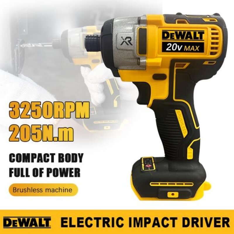 Dewalt 브러시리스 전기 임팩트 드라이버 무선 스크루 20V 배터리용 드릴 DCF887 205N.m