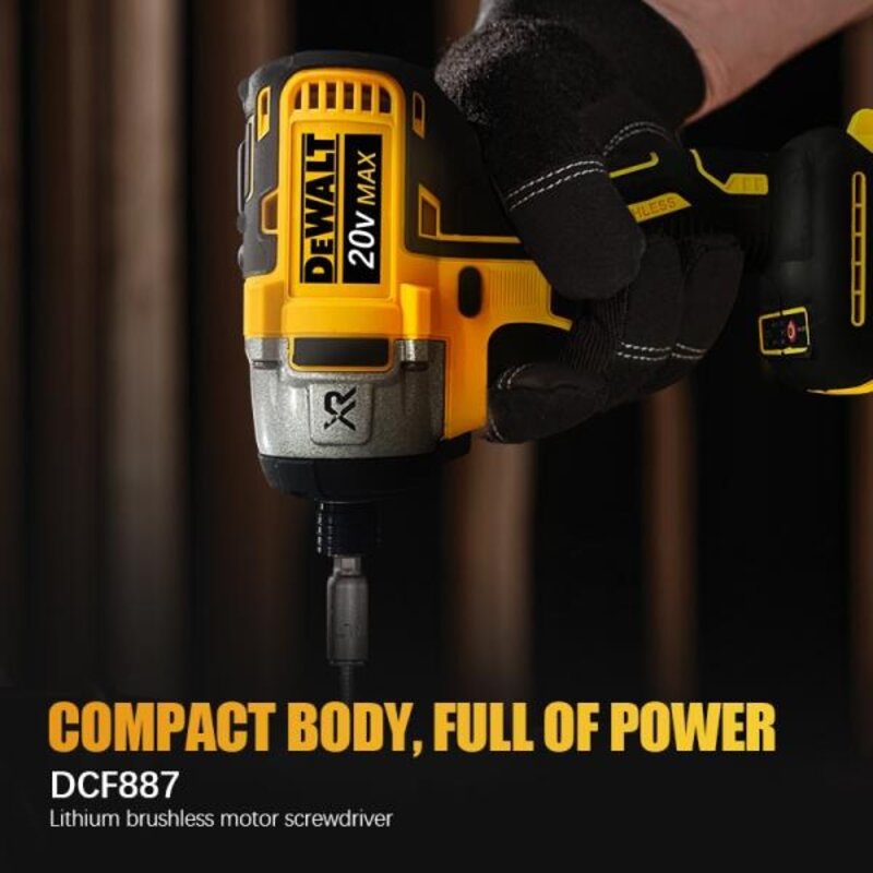 Dewalt 브러시리스 전기 임팩트 드라이버 무선 스크루 20V 배터리용 드릴 DCF887 205N.m